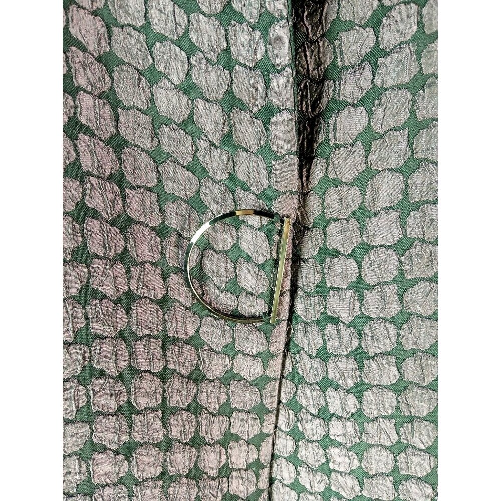 IC by Connie K Purple Black Op Art Swing Lux Jacket Size M Metal Buckle Trim - Picture 5 of 16